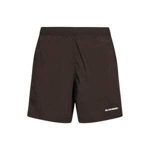 Jil Sander Men Brown Stretch Nylon Logo Swim Shorts